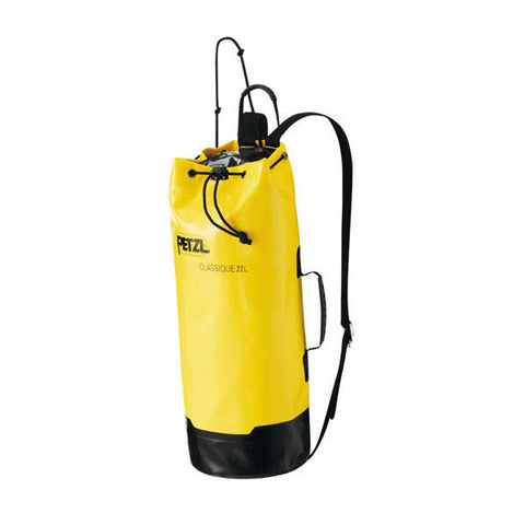 Petzl Classique Gear Bag, Made Of TPU (PVC-Free), 22L / 1350cu in, Yellow/Black - RescueGear.com
