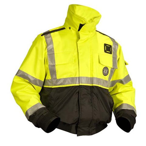 Mustang Survival High Visibility Flotation Bomber Jacket (ANSI 107-2004 Class 2 Compliant) MJ6214 T3 - RescueGear.com
 - 1