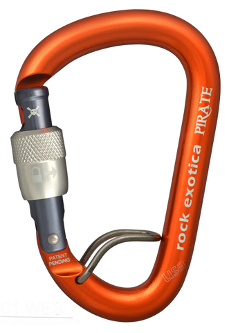 Rock Exotica Pirate WireEye Screw-Lock Carabiner - RescueGear.com
